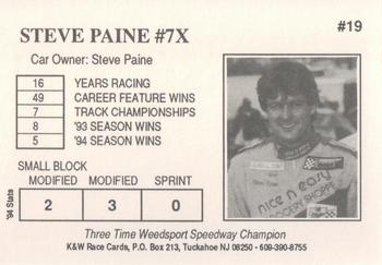 1995 K&W Dirt Track #19 Steve Paine Back