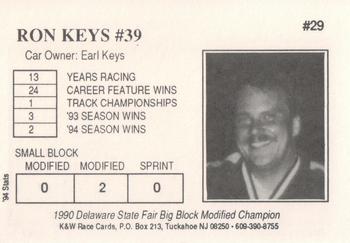 1995 K&W Dirt Track #29 Ron Keys Back