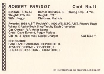 1991 Langenberg Hot Stuff Rockford Speedway #11 Robert Parisot Back