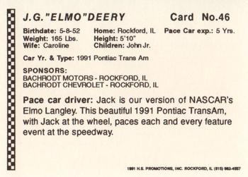 1991 Langenberg Hot Stuff Rockford Speedway #46 Jack Deery Back