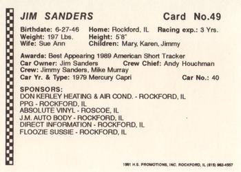 1991 Langenberg Hot Stuff Rockford Speedway #49 Jim Sanders Back
