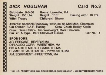 1991 Langenberg Hot Stuff Seekonk Speedway #3 Dick Houlihan Back