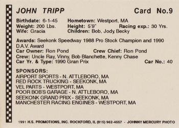 1991 Langenberg Hot Stuff Seekonk Speedway #9 John Tripp Back