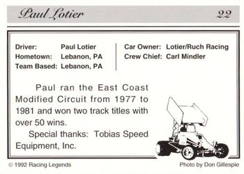 1992 Racing Legends Sprints #22 Paul Lotier's Car Back