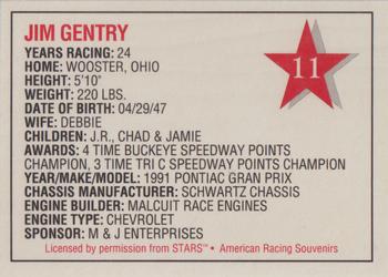 1992 Stars Go Mart #11 Jim Gentry Back