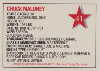 1992 Stars Go Mart #41 Chuck Maloney Back