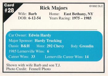1992 Donny's Lernerville Speedway Part 1 #28 Rick Majors Back
