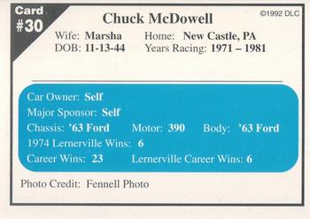 1992 Donny's Lernerville Speedway Part 1 #30 Chuck McDowell Back