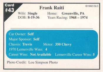 1992 Donny's Lernerville Speedway Part 1 #43 Frank Raiti Back