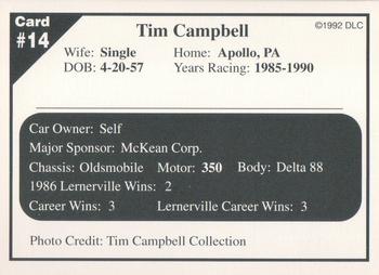 1992 Donny's Lernerville Speedway Part 2 #14 Tim Campbell Back