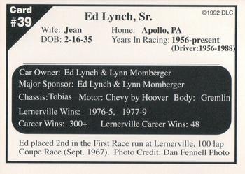 1992 Donny's Lernerville Speedway Part 2 #39 Ed Lynch, Sr. Back