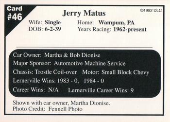 1992 Donny's Lernerville Speedway Part 2 #46 Jerry Matus Back