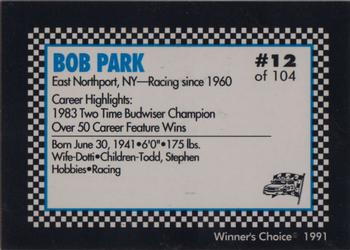 1991 Winner's Choice Modifieds  #12 Bob Park Back