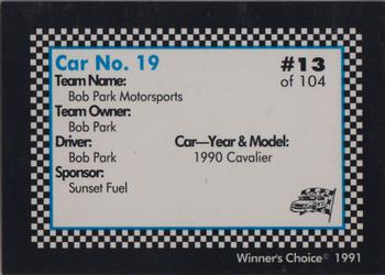 1991 Winner's Choice Modifieds  #13 Bob Park's Car Back