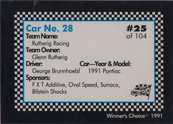 1991 Winner's Choice Modifieds  #25 George Brunnhoelzl's Car Back