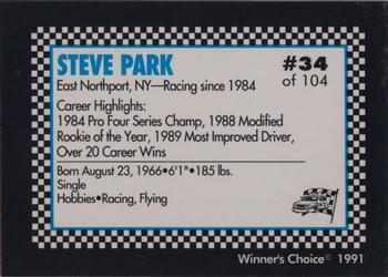 1991 Winner's Choice Modifieds  #34 Steve Park Back