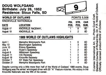 1989 World of Outlaws #9 Doug Wolfgang Back