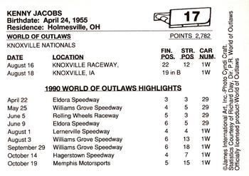 1990 World of Outlaws #17 Kenny Jacobs Back