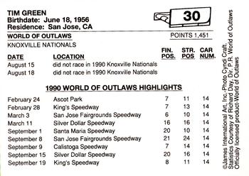 1990 World of Outlaws #30 Tim Green Back