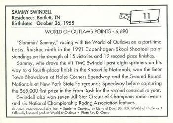 1991 World of Outlaws #11 Sammy Swindell Back