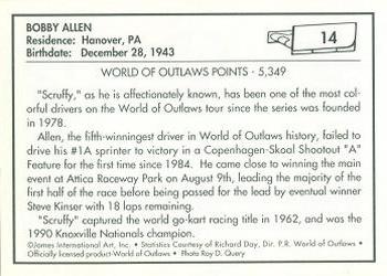 1991 World of Outlaws #14 Bobby Allen Back
