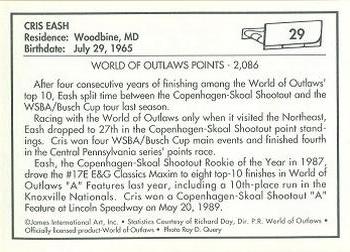 1991 World of Outlaws #29 Cris Eash Back