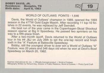 1994 World of Outlaws #19 Bobby Davis Jr. Back