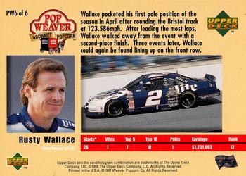 1998 Upper Deck Pop Weaver #PW6 Rusty Wallace Back