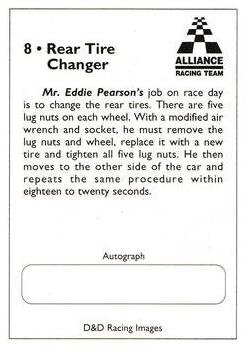 1993 Alliance Racing Team #8 Eddie Pearson Back