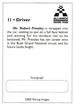 1993 Alliance Racing Team #11 Robert Pressley Back