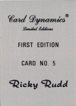 1992 Card Dynamics Ricky Rudd #5 Ricky Rudd Back