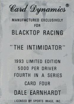 1993 Card Dynamics Blacktop Racing #4 Dale Earnhardt Back