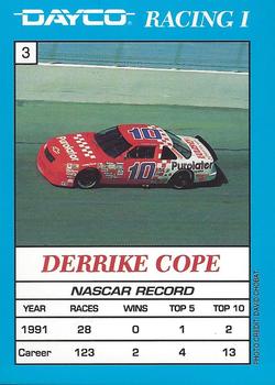 1992 Dayco #3 Derrike Cope Back