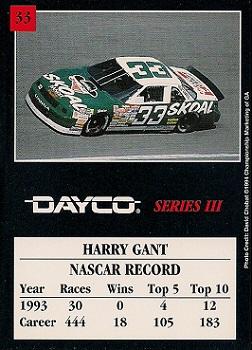 1994 Dayco #33 Harry Gant Back