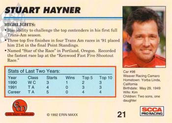 1992 Erin Maxx Trans-Am #21 Stuart Hayner's Car Back