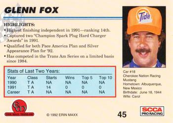 1992 Erin Maxx Trans-Am #45 Glenn Fox's Car Back