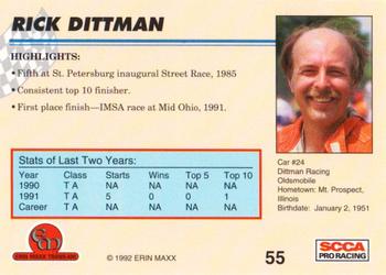 1992 Erin Maxx Trans-Am #55 Rick Dittman's Car Back