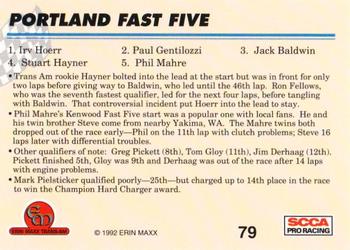 1992 Erin Maxx Trans-Am #79 Portland Fast Five Back