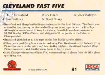 1992 Erin Maxx Trans-Am #81 Cleveland Fast Five Back