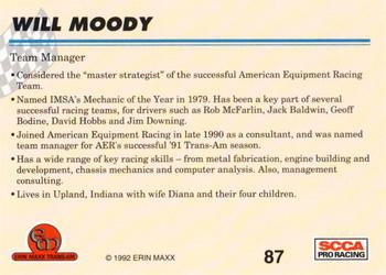 1992 Erin Maxx Trans-Am #87 Will Moody Back