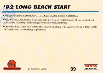 1992 Erin Maxx Trans-Am #99 '92 Long Beach Start Back