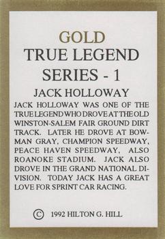 1992 Hilton G. Hill Gold True Legend #NNO Jack Holloway Back
