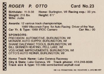 1991 Langenberg Hot Stuff Stock Car Champions #23 Roger Otto Back