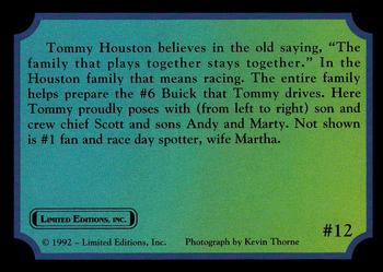 1992 Limited Editions Tommy Houston #12 Tommy Houston / Scott Houston / Andy Houston / Marty Houston Back