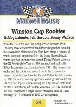 1993 Maxwell House #24 Bobby Labonte / Jeff Gordon / Kenny Wallace Back