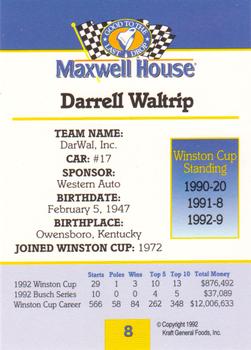 1993 Maxwell House #8 Darrell Waltrip Back