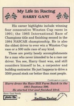 1992 Redline Racing My Life in Racing Harry Gant #3 1981 Daytona 500 Back