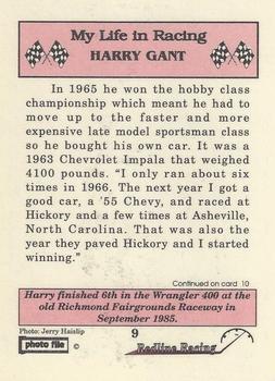 1992 Redline Racing My Life in Racing Harry Gant #9 Racing at Richmond Fairgrounds Back