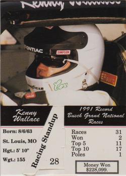 1992 Redline Racing Standups #28 Kenny Wallace Back