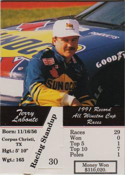 1992 Redline Racing Standups #30 Terry Labonte Back